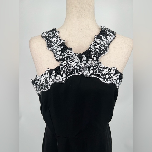 Anthropologie Foxiedox Sarah Floral Embroidered Wide Leg Halter Jumpsuit Medium - Picture 11 of 11